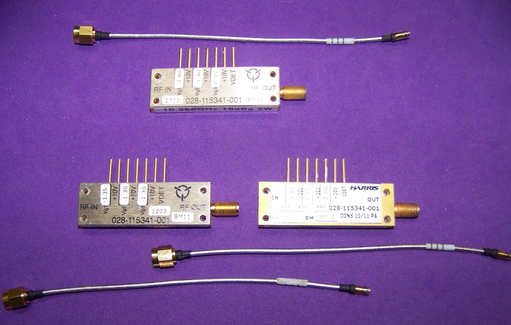 Harris 028-115341-001 5W 10.368GHz Power Amp & JCA 100MW driver with 30dB gain