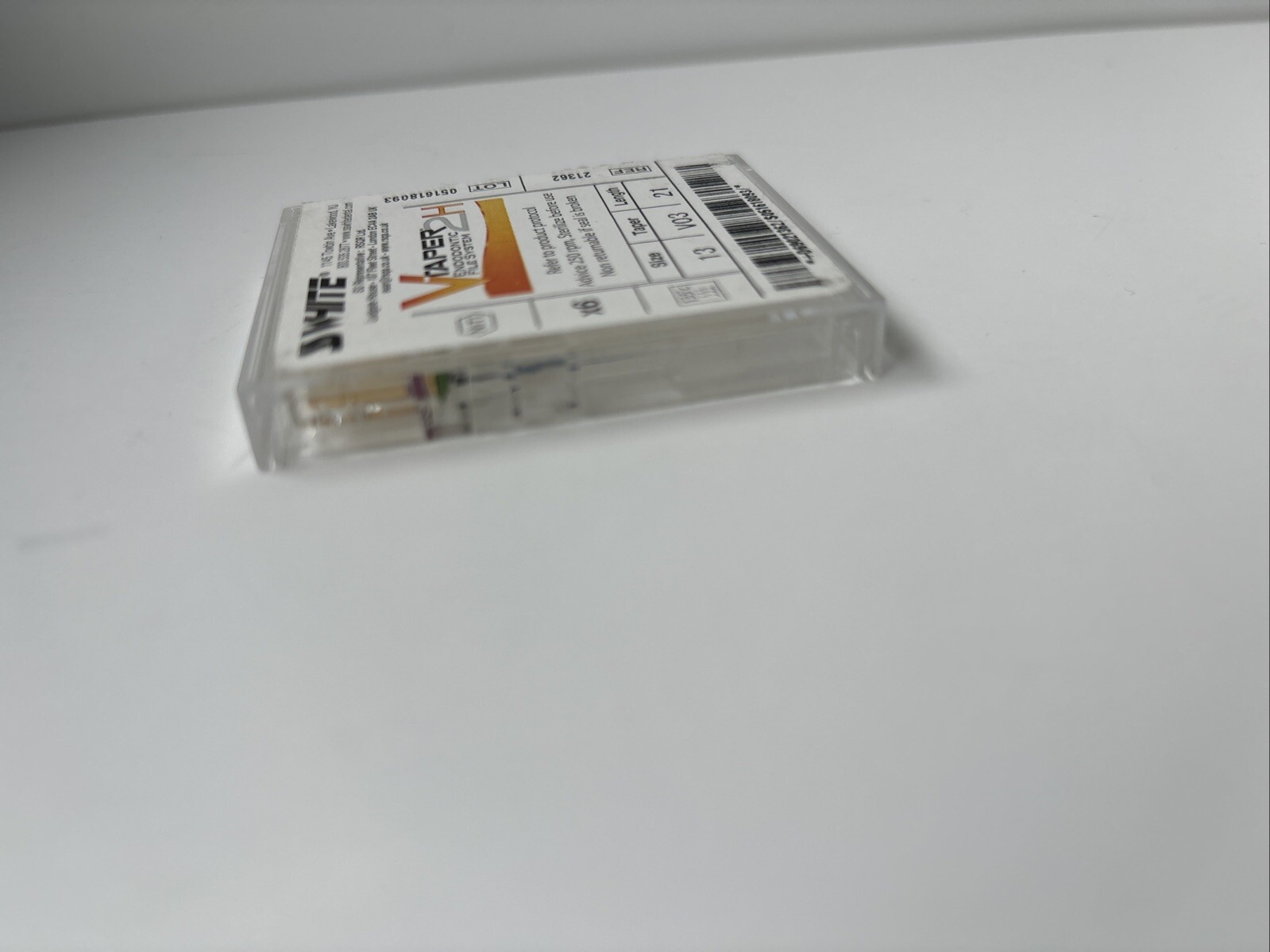 6 Pcs ss white Endo files 21362 Size 13 Taper V03 Length 21