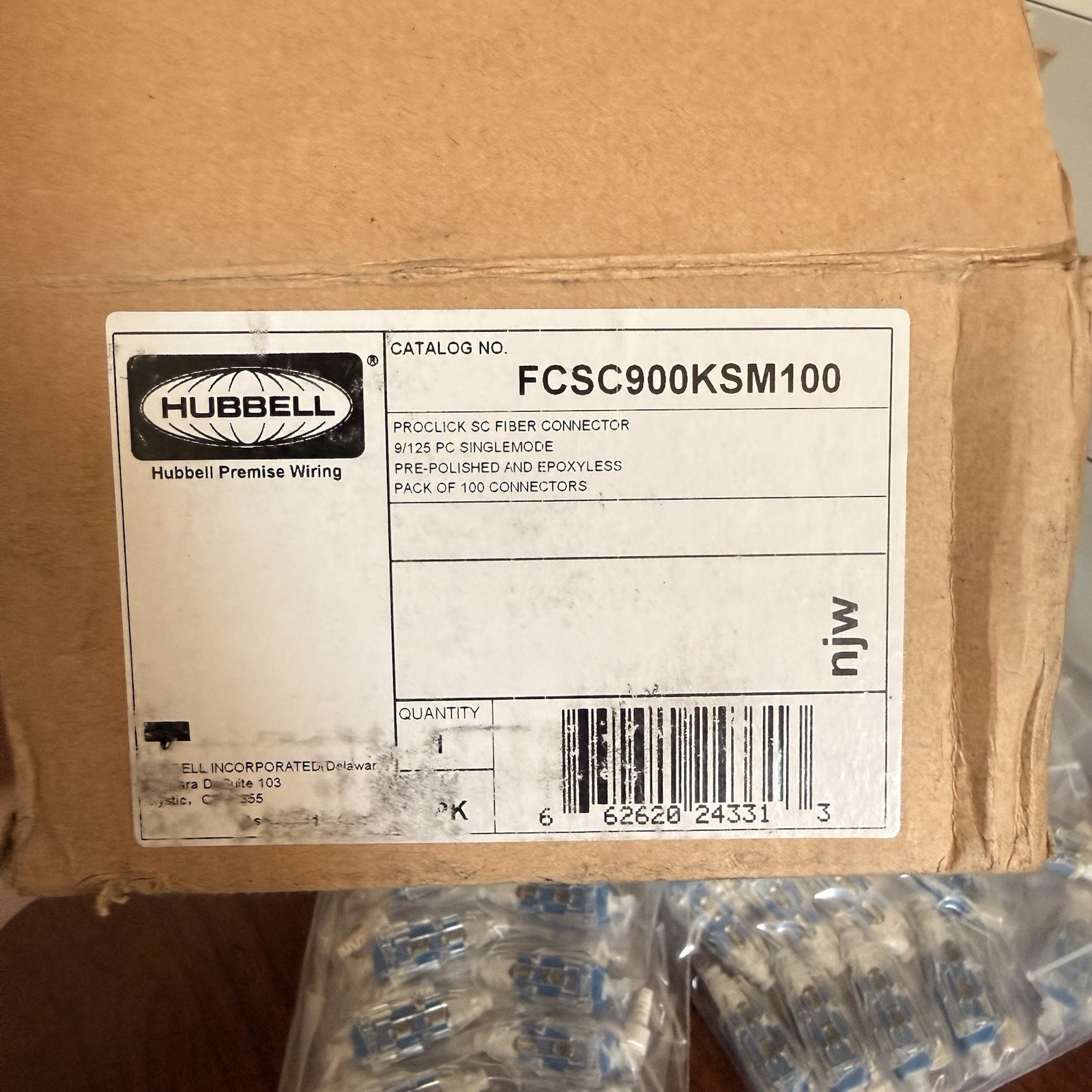 *new* Bag of 10 Hubbell FCSC900KSM100 PROclick SC Fiber Optic Connector
