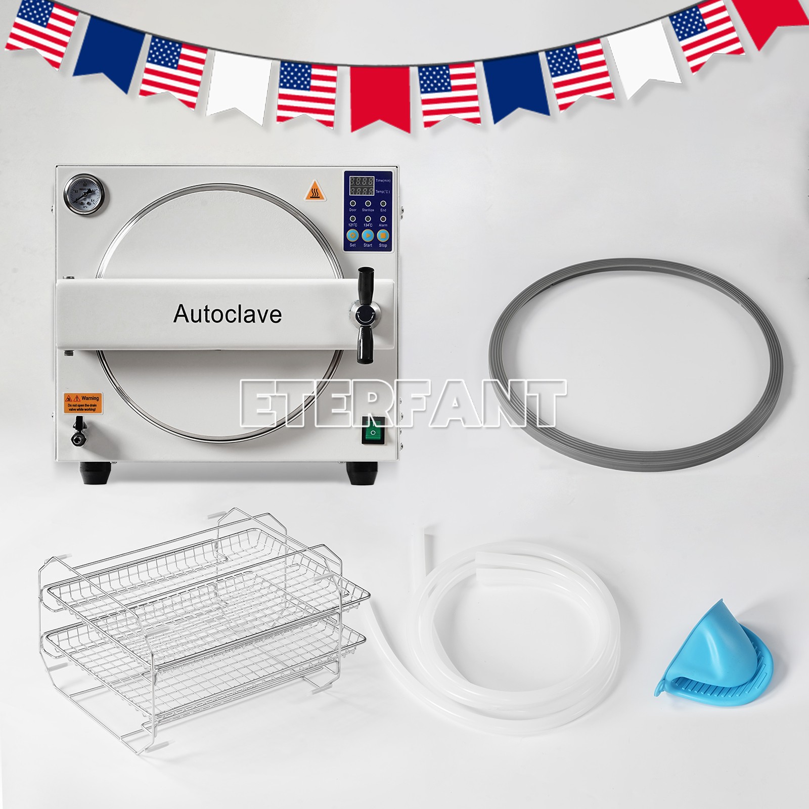 ETERFANT 18L Dental Autoclave Steam Sterilizer Medical Sterilization US