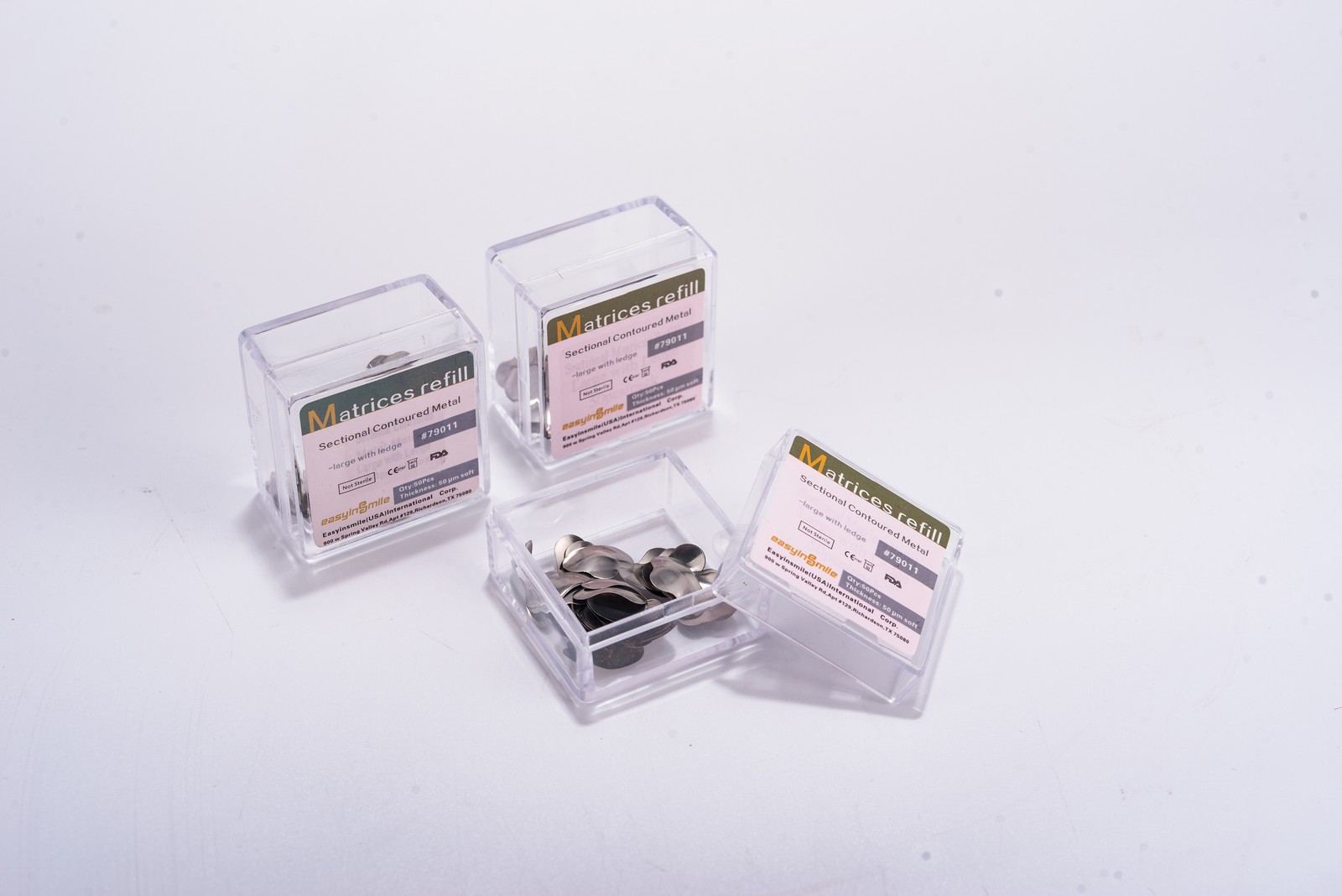10Box Dental Matrix Bands Metal Sectional Contoured Matrices 50μm Refill S/M/L