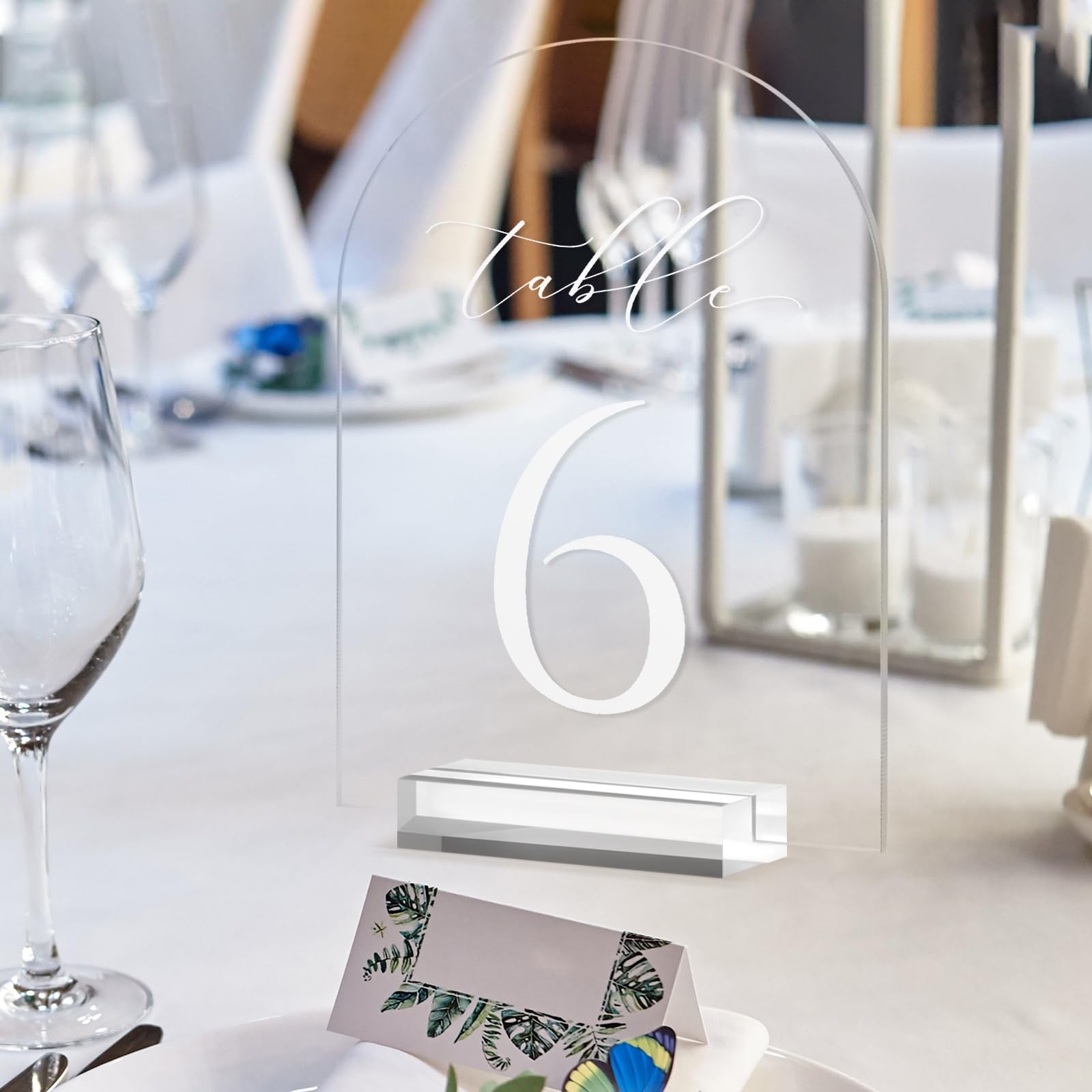 Clear Arch Table Numbers for Wedding 5×7 Inch Arched Acrylic Table Numbers 1-20