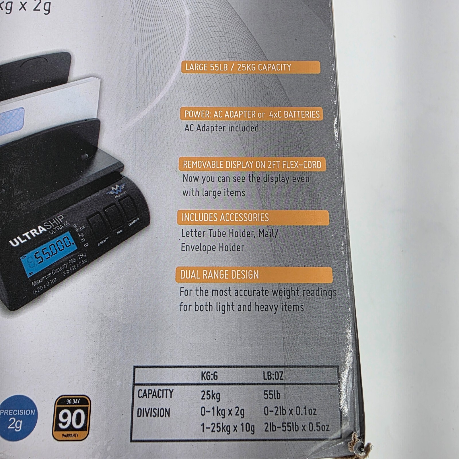 My Weigh Ultraship 55 Digital Shipping Scale 55 lb/25 kg Postal & Parcel Scale
