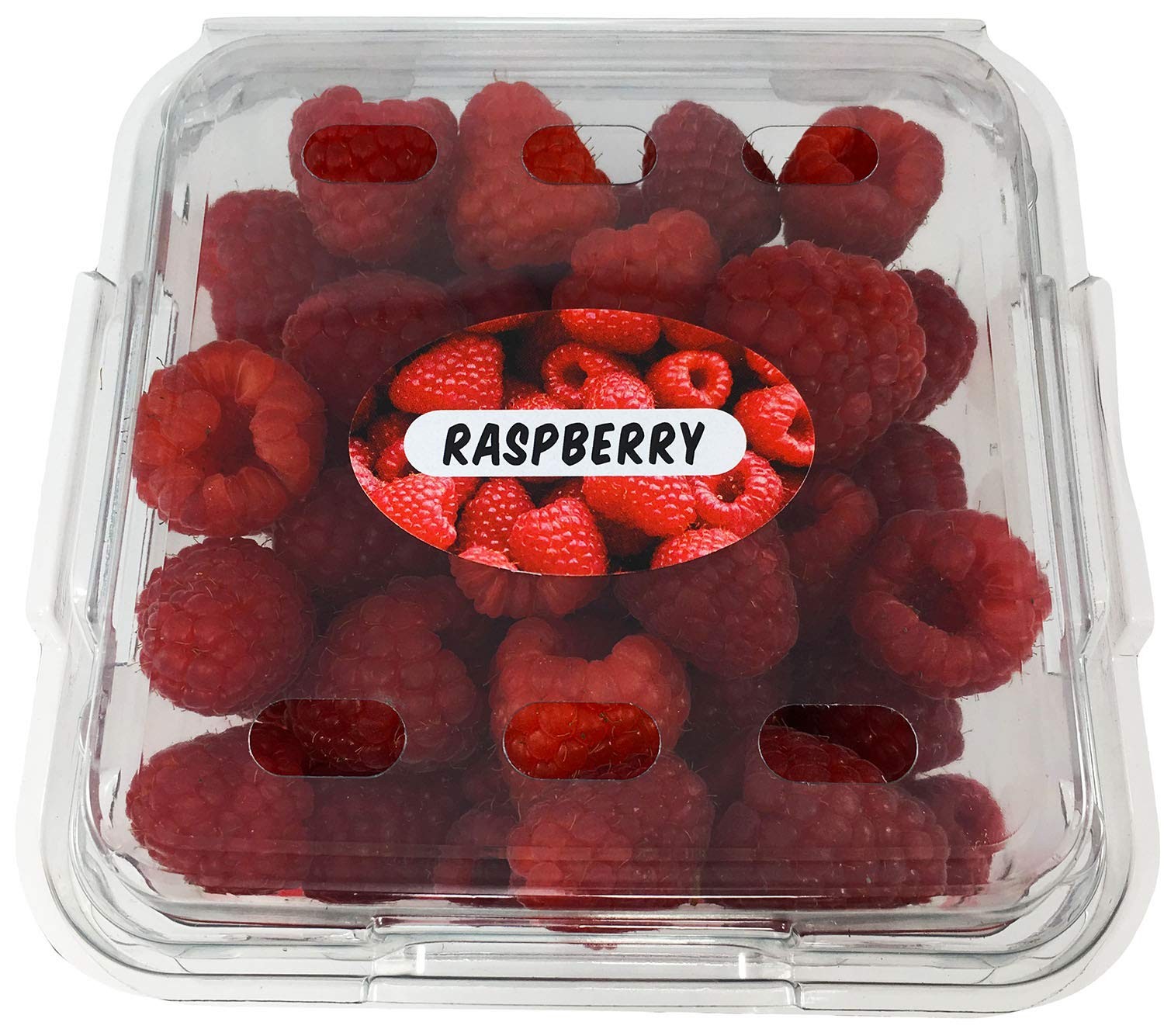 Instocklabels.Com Raspberry Grocery Store Food Labels 1.25 X 2 Inch Oval Shape