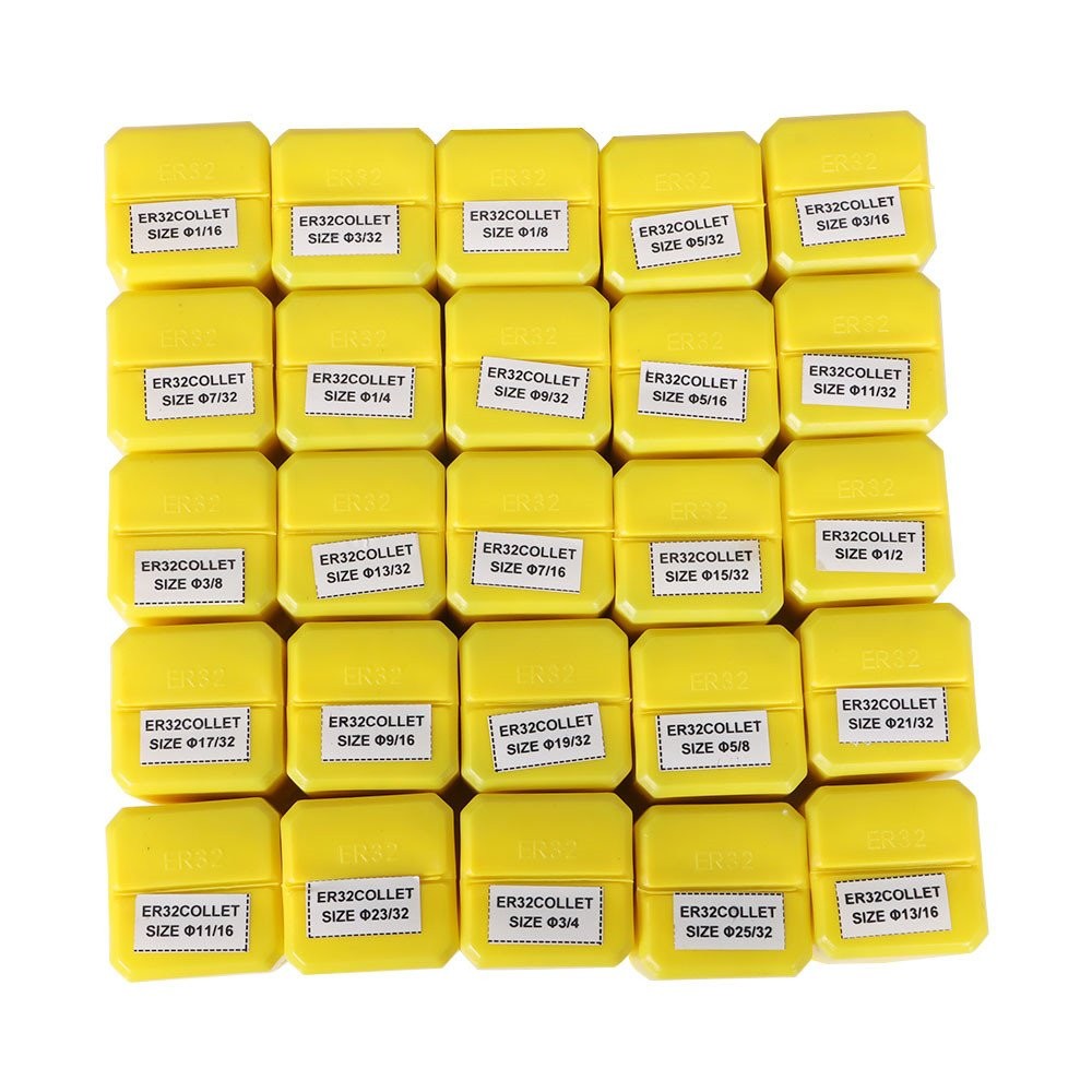 25 Pcs Collet Set ER32 Collet Chuck 1/16″ – 3/4″ Holder Spring Collet Set