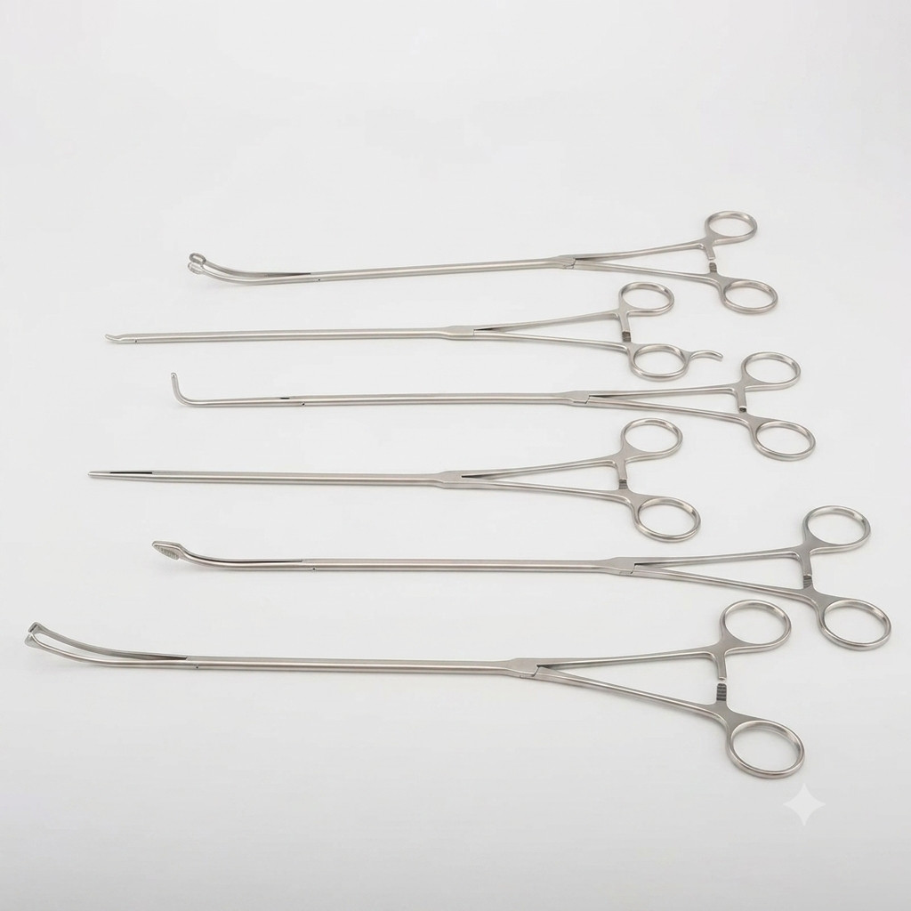6Pcs set Thoracoscopic Surgical Instruments Set Thoracotomy Tissue Forceps