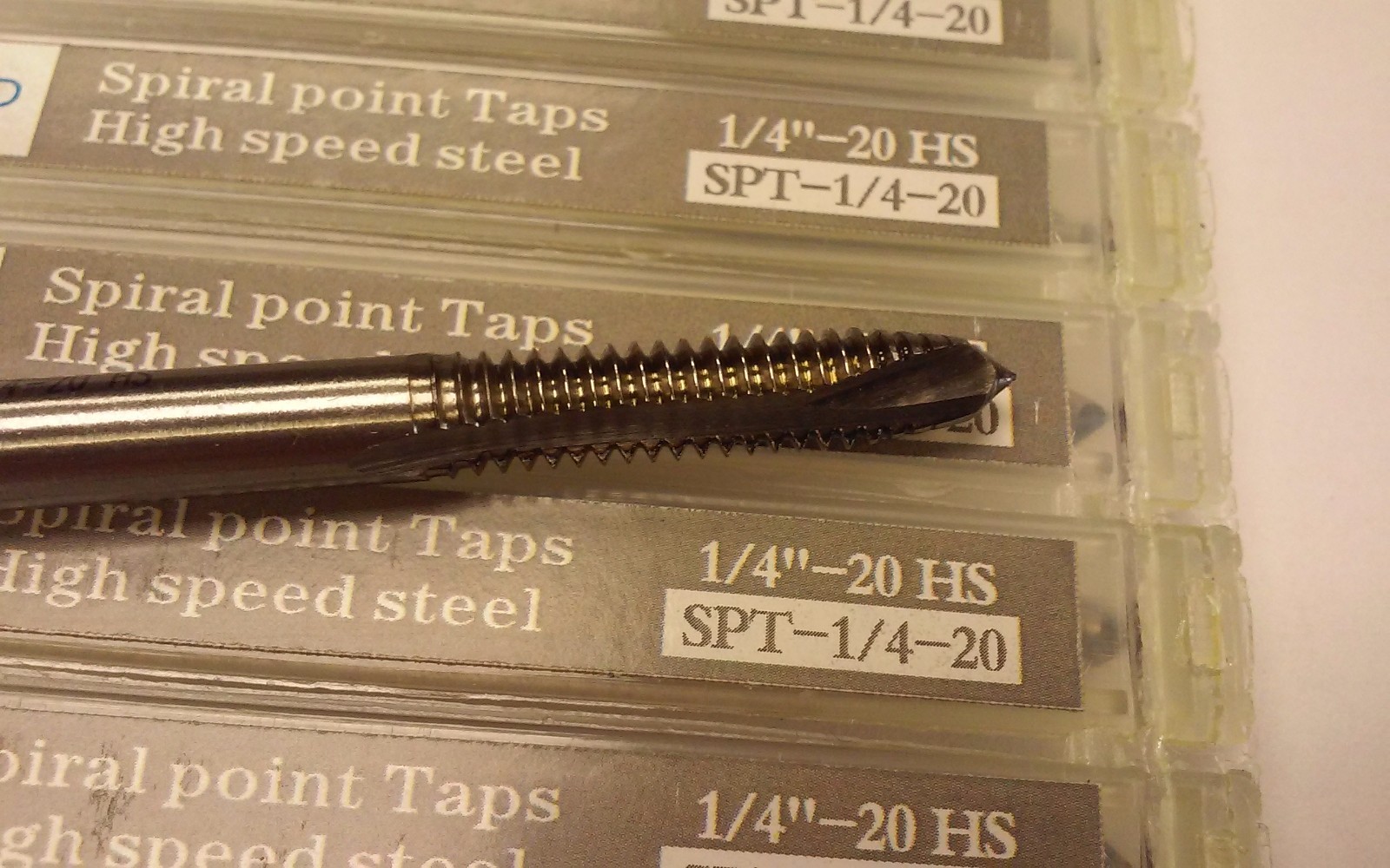 Spiral Point Taps 1/4″-20 plug 2flt 10pcs HSS H3 #SPT-1/4-20-new