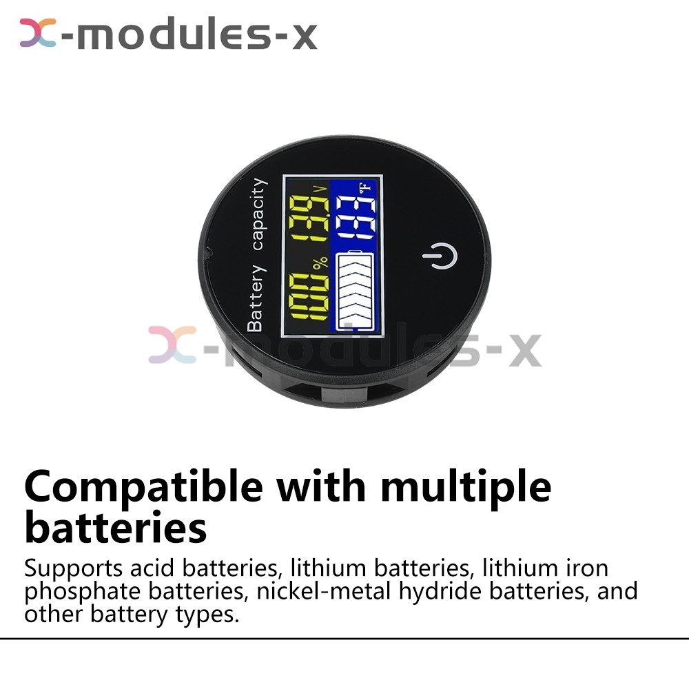 LCD Digital Battery Level Indicator Voltage Power Percentage Temperature Display