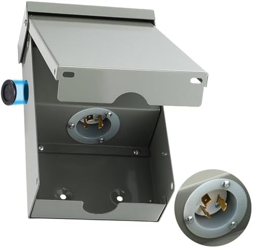 Blulu 30 Amp Power Inlet Box Pre-Drilled Generator Inlet Box NEMA L5-30P 3-Prong