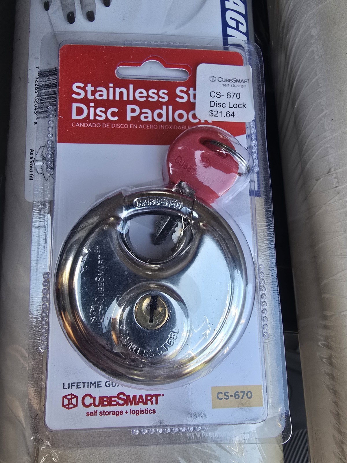 Cubesmart Storage Locker Disc Lock CS-670 2-3/4″- New In Sealed Package