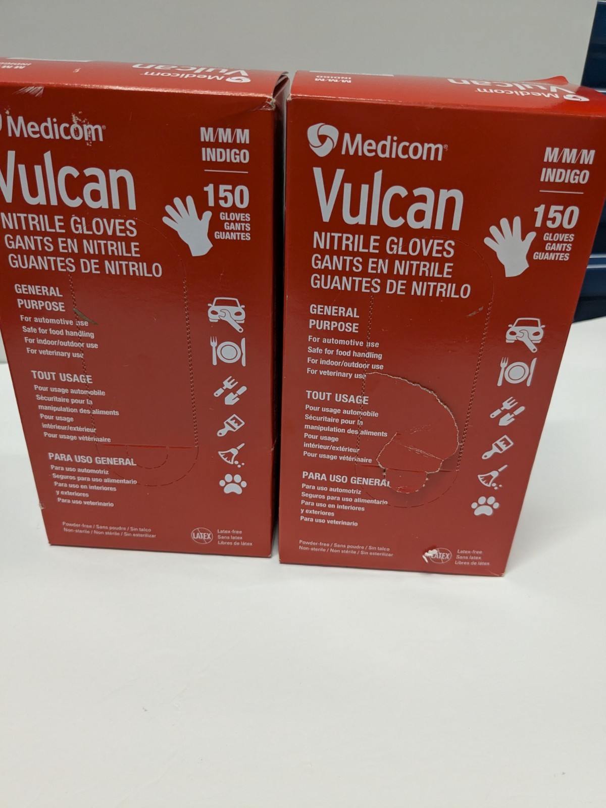 Medicom Vulcan Nitrile Gloves Indigo Medium M 150 Count Box General Purpose