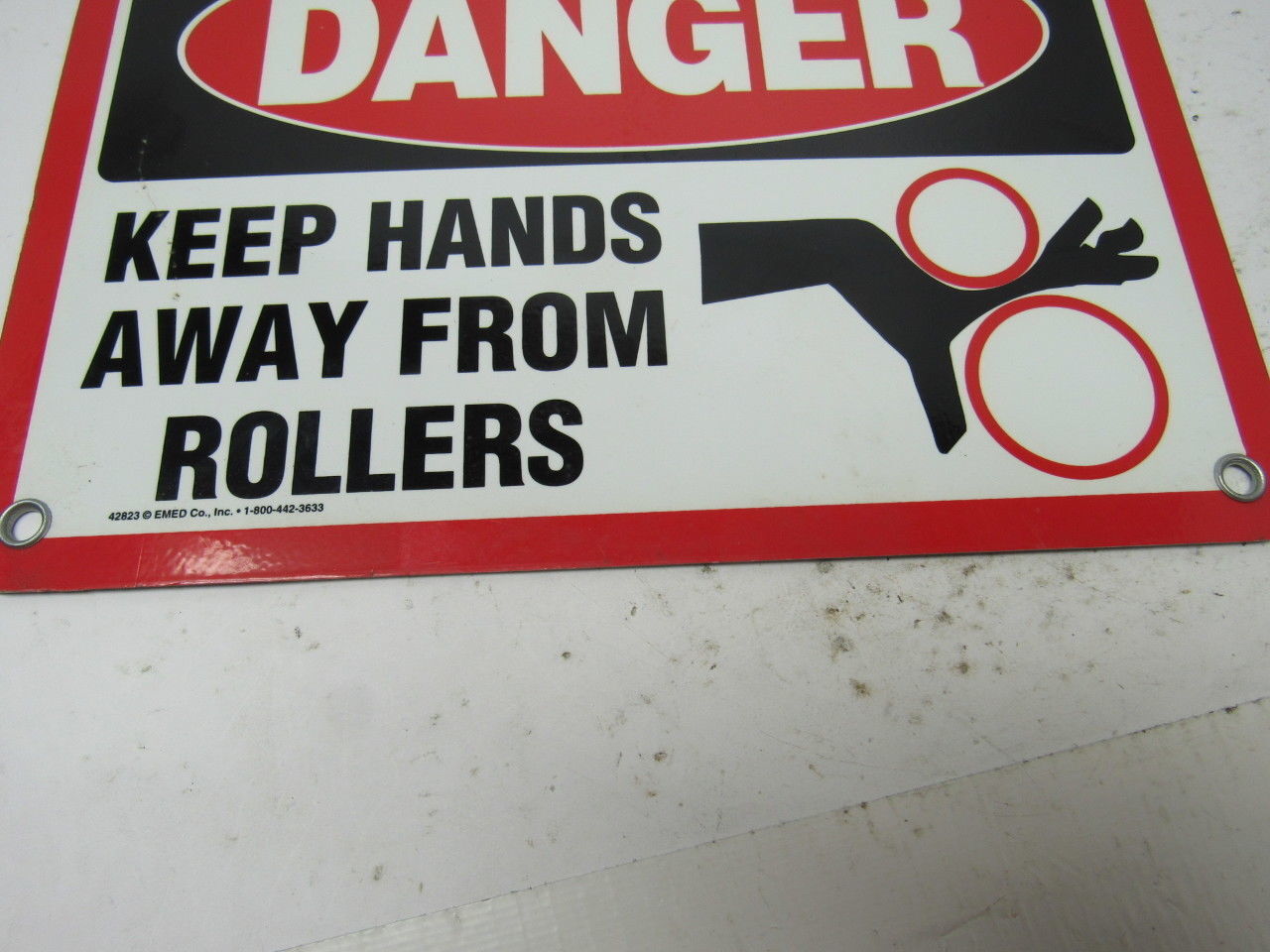 Emed Co. «Danger Keep Hands Away From Rollers» Metal Safety Sign 10″ x 7″