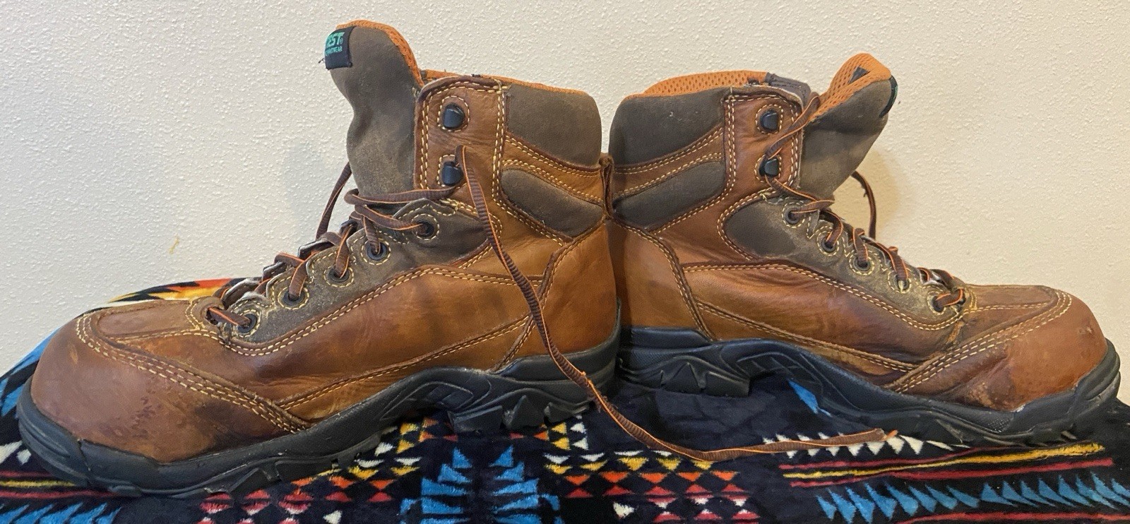 HYTEST Safety Footwear Brown Leather Lace-Up Work Boots Sz 9