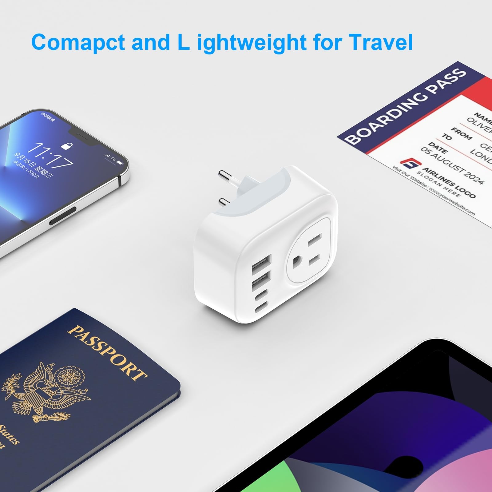 European Travel Plug Adapter, International Plug Adapter with 2 AC Outlets 4 …