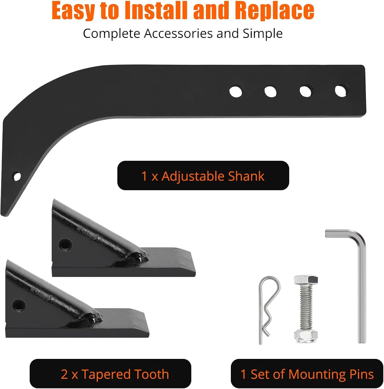 5/6PC Box Blade Shank for Tractor 18″ Ripper Shanks Scarifier Tooth with 4 Holes