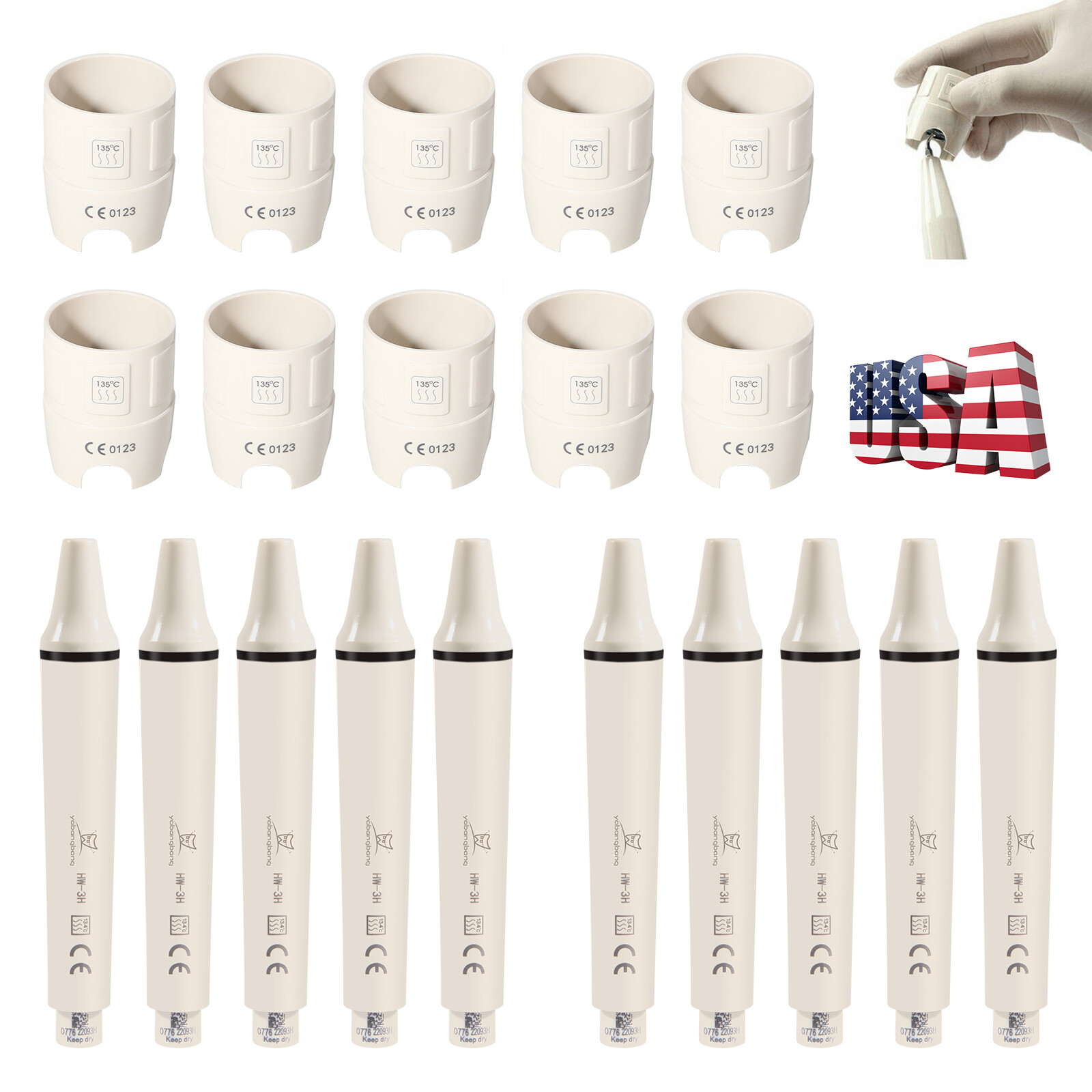 1-10 Dental scaler Handpiece HW-3H for SKYSEA EMS Cavitron tips / Wrench EA
