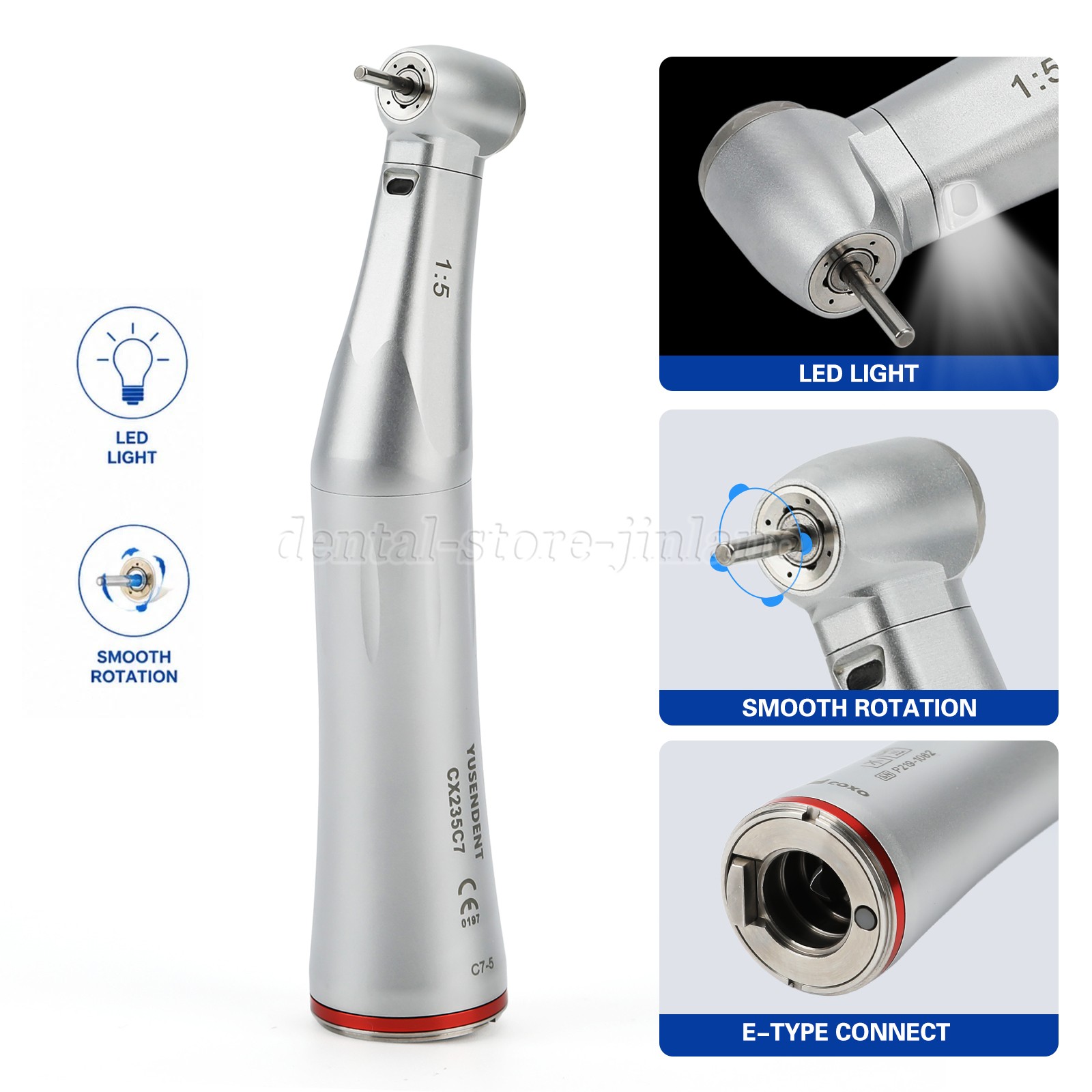 COXO Dental Internal water spray 1:5 Increasing LED Optic Fiber Contra Angle