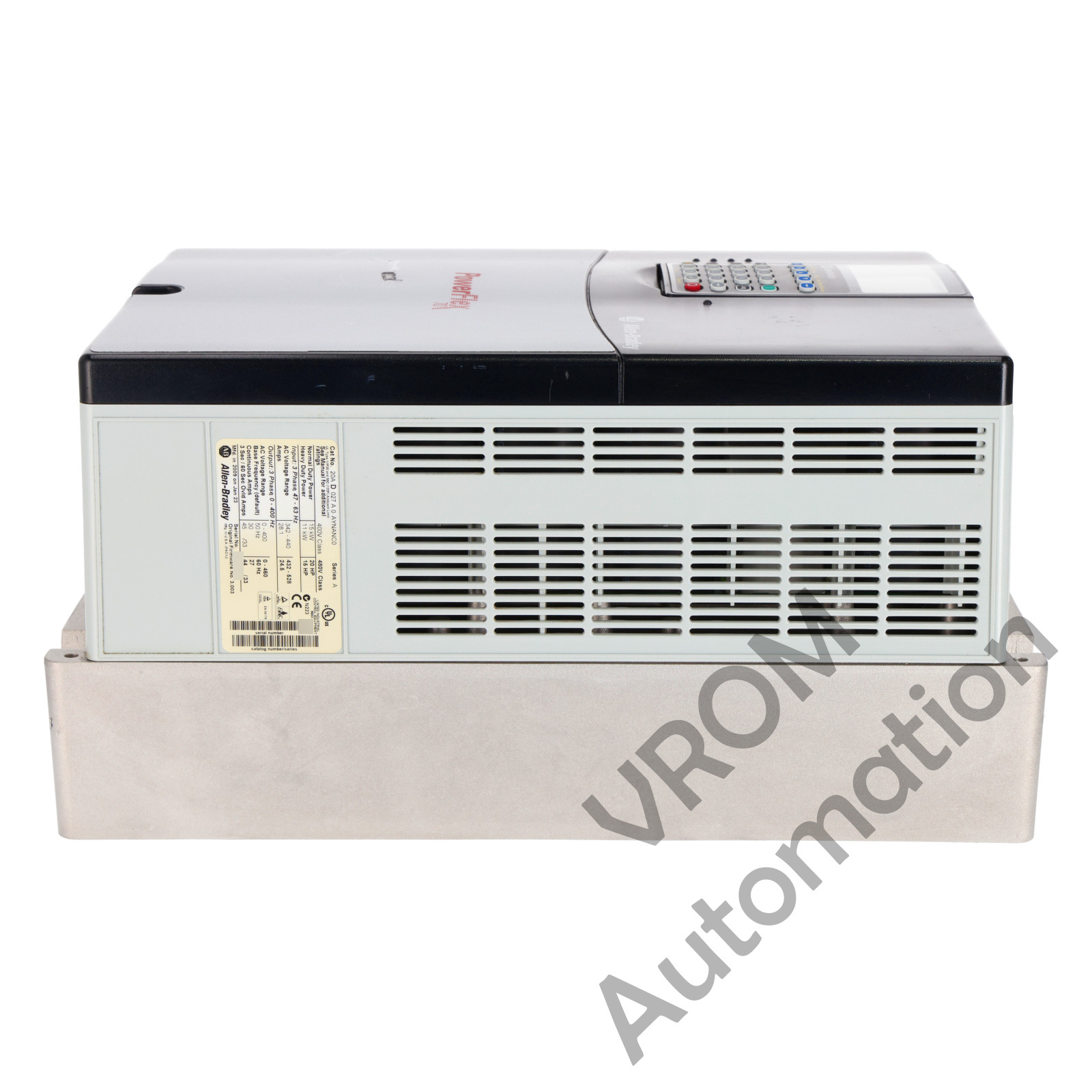 Allen Bradley 20AD027A0AYNANC0 /A PowerFlex 70 480V 27A 20HP Normal Duty 15HP He