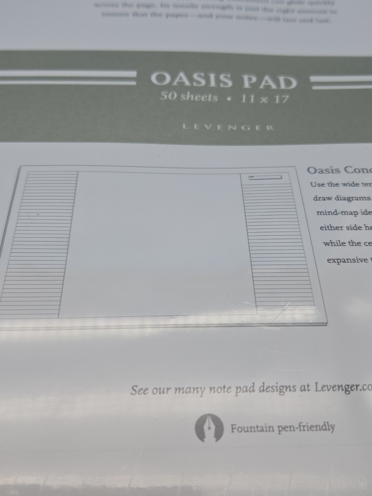 Levenger Freeleaf Notationery Paper Oasis Pad 50 Sheets X 3=150 Sheets SEALED