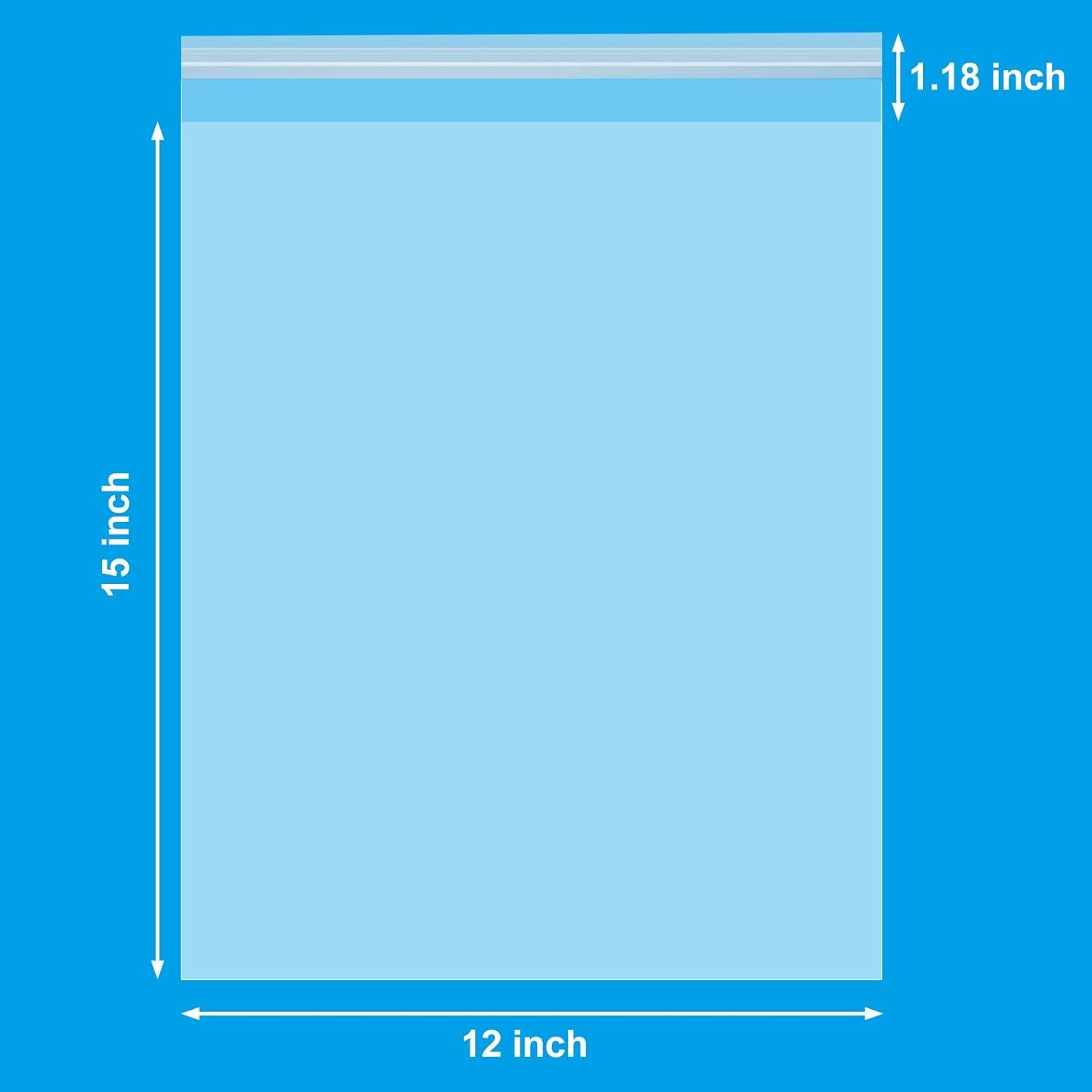 120pcs 12X15 Inch Self Sealing Cellophane Bags, Clear Large Shirt Poly Bag fo…