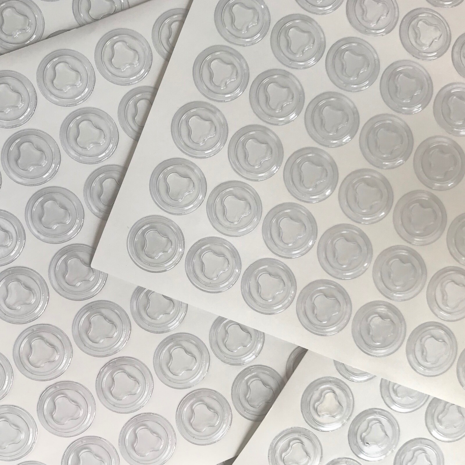 CD DVD Plastic Hub Spider Holders Back Adhesive Sticky Dots Studs 1000 pcs Clear