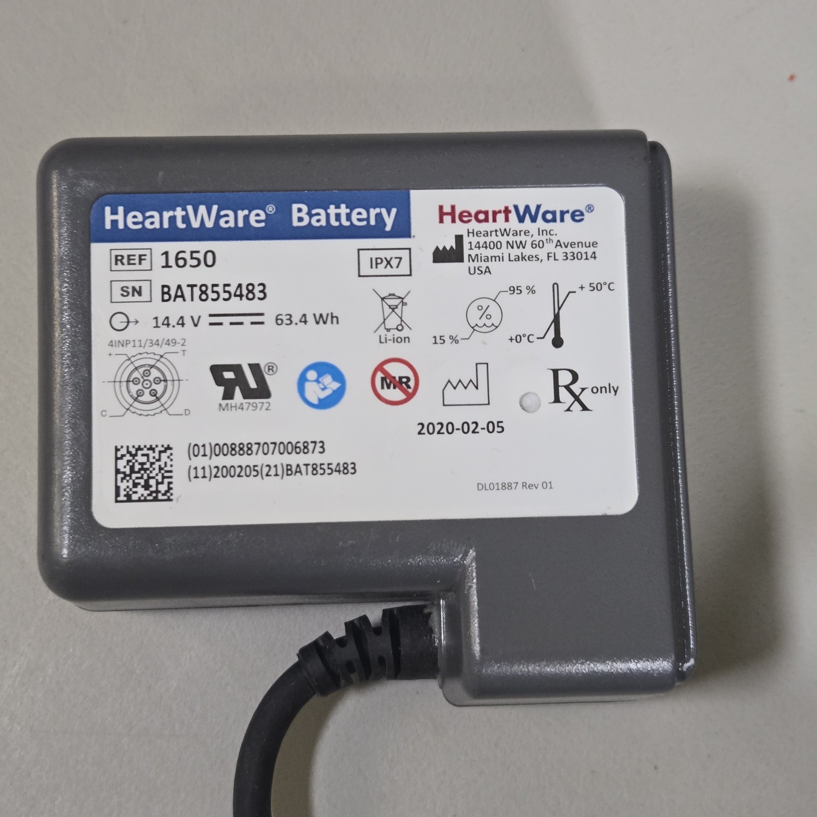 HeartWare Battery Charger 1600 With 4 Heartware 1650 Batteries Tested Power On