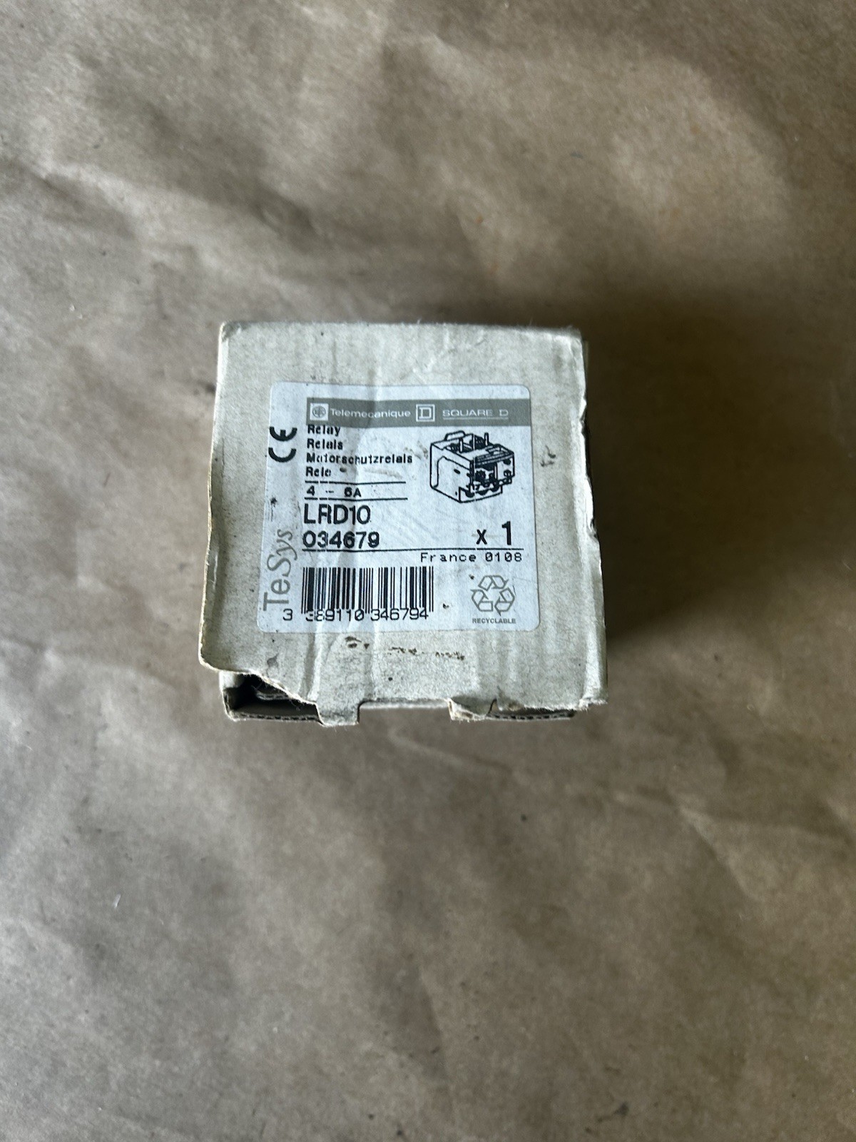 Schneider Electric LRD10 thermal overload relay – 4 to 6 AMPS