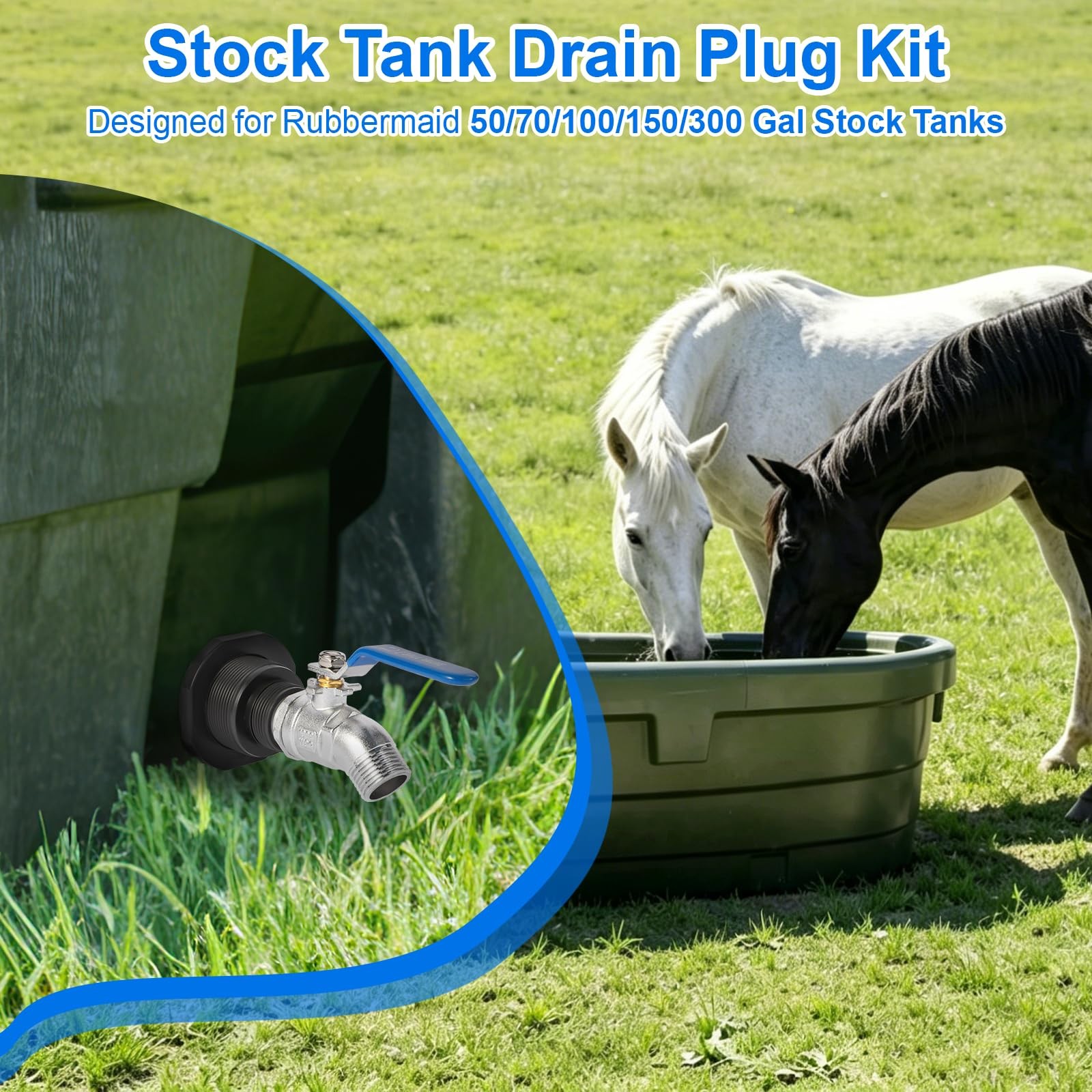 Stock Tank Drain Plug Kit for rubbermaid Stock Tank Drain Plug（for rubbermaid…
