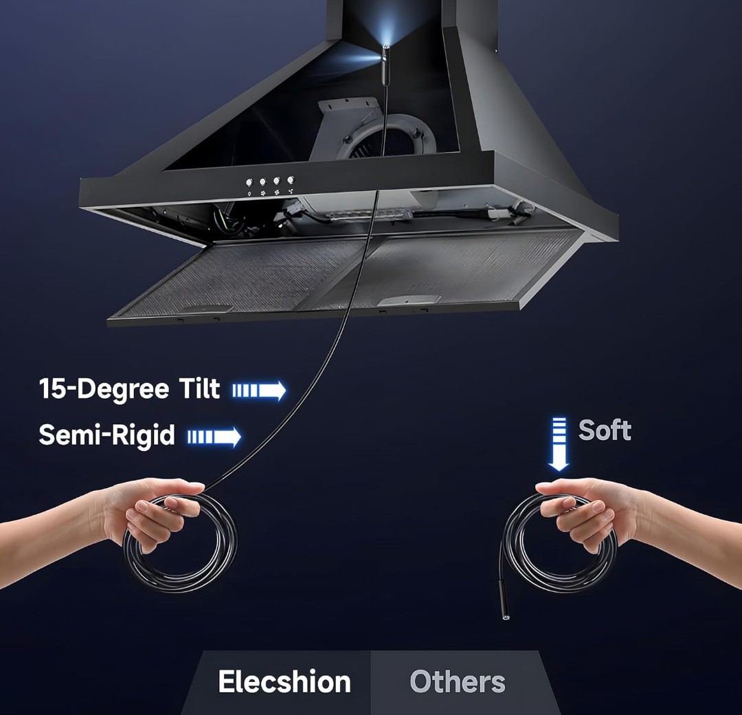 Elecshion Semi-Rigid USB Endoscope Dual Lens 7.9mm IP67 LED Android Apple