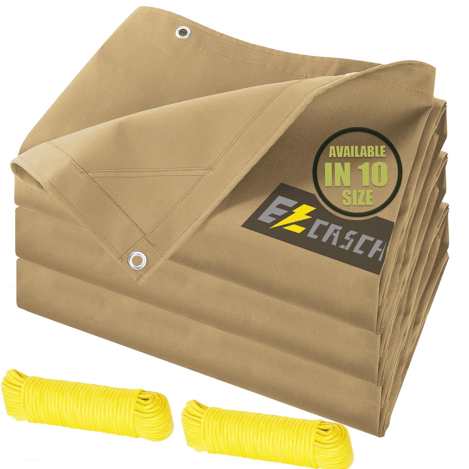 12’x16’ Canvas Tarps Heavy Duty Waterproof Tarpaulins with Aluminum
