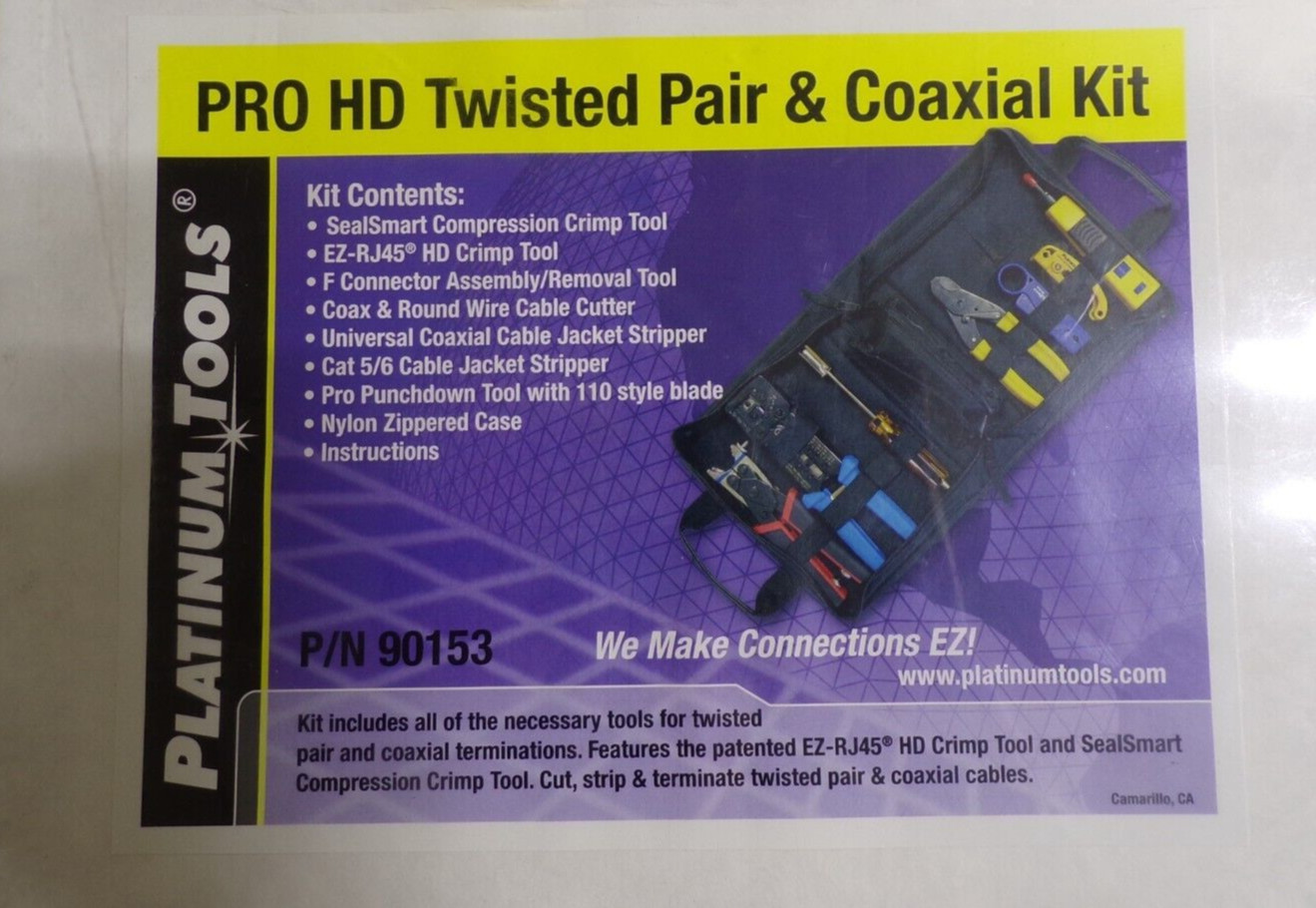 Platinum Tools 90153 PRO HD Twisted Pair & Coaxial Kit (G)