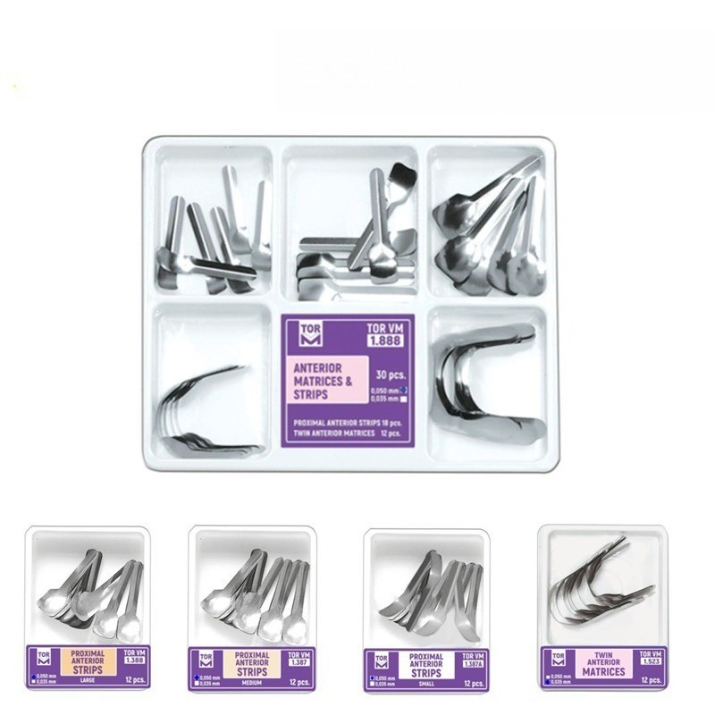 Dental Matrix Band Universal Kit of Sectional Contoured Metal Matrices