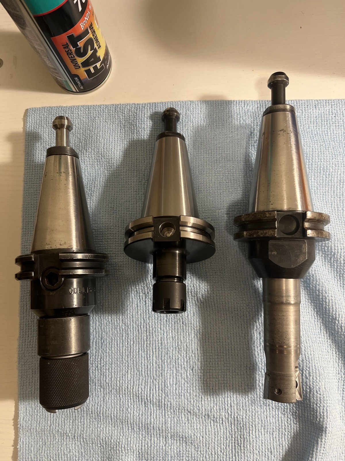 8 pieces CAT40 CNC Tool Holder Lot – ER16, End Mill Holders, Kennametal / Hertel