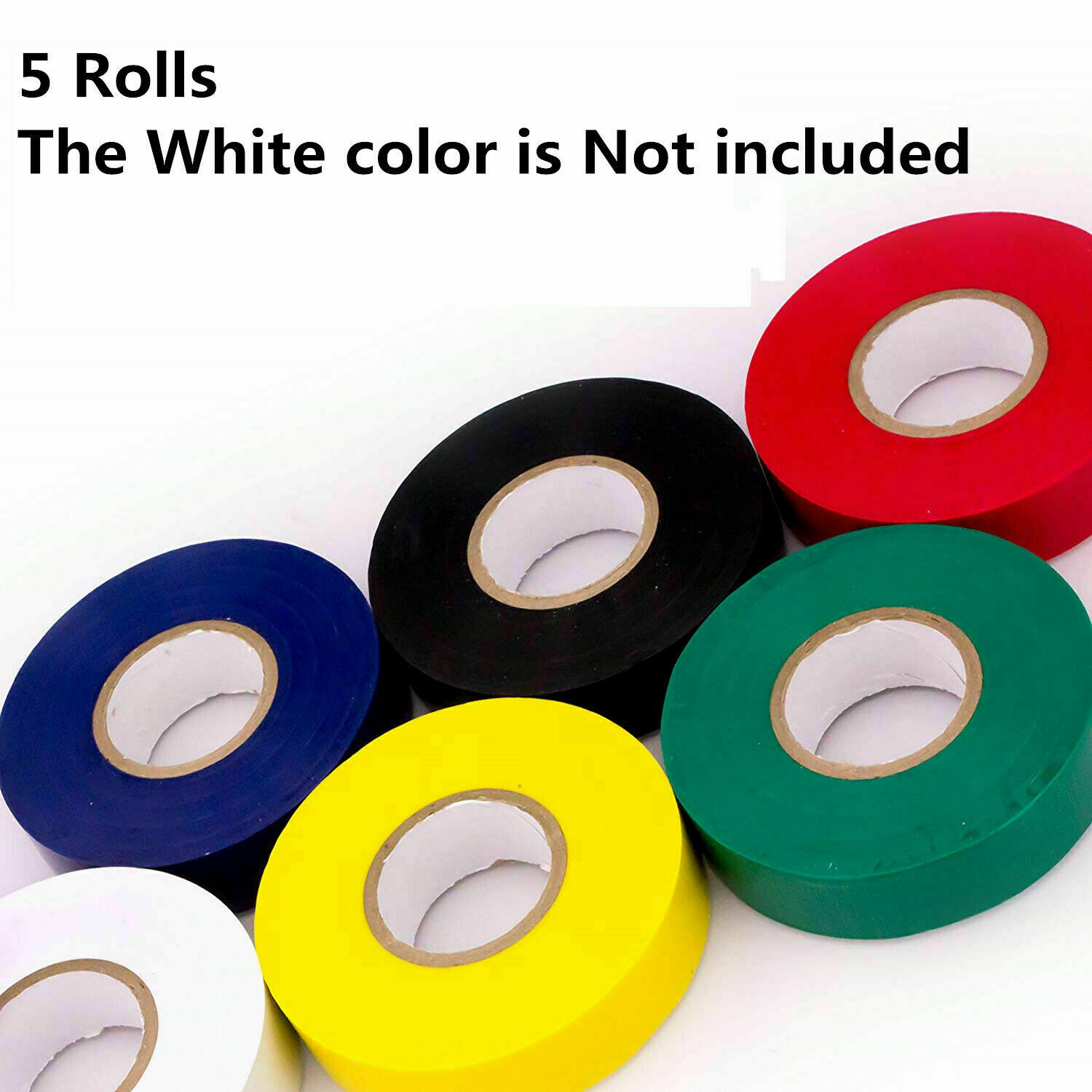 Electrical Wire Tape 5 Pack Set Assorted Colors Flame Retardant General Purpose