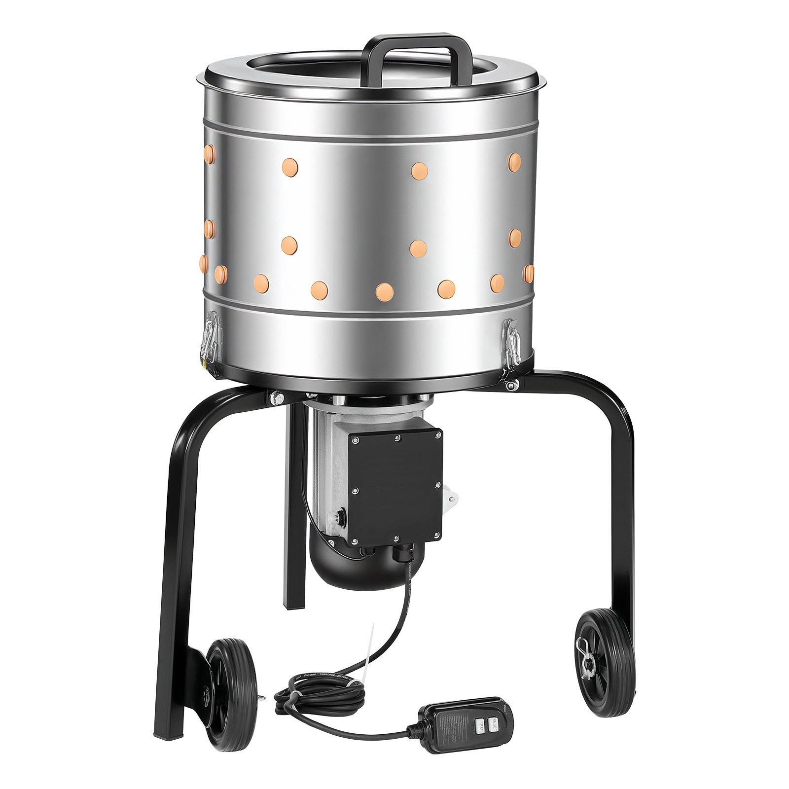 Uimoso 15.7″ Electric Poultry Plucker Machine550W,275RPM,114 Fingers,with Wheels