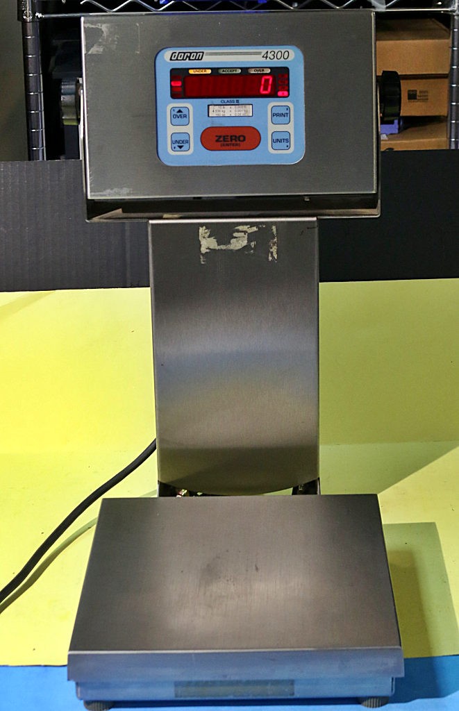 Doran 4300 4300M Checkweigh Scale w/ DLX7025 10lbx .002 4.5kgx .001 160ozx 0.05