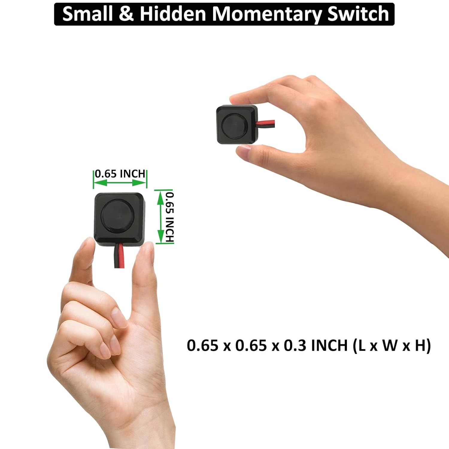 5PCS 12V Momentary Push Button Switch W/ 13.5 Inch Prewired Small Surface Mount