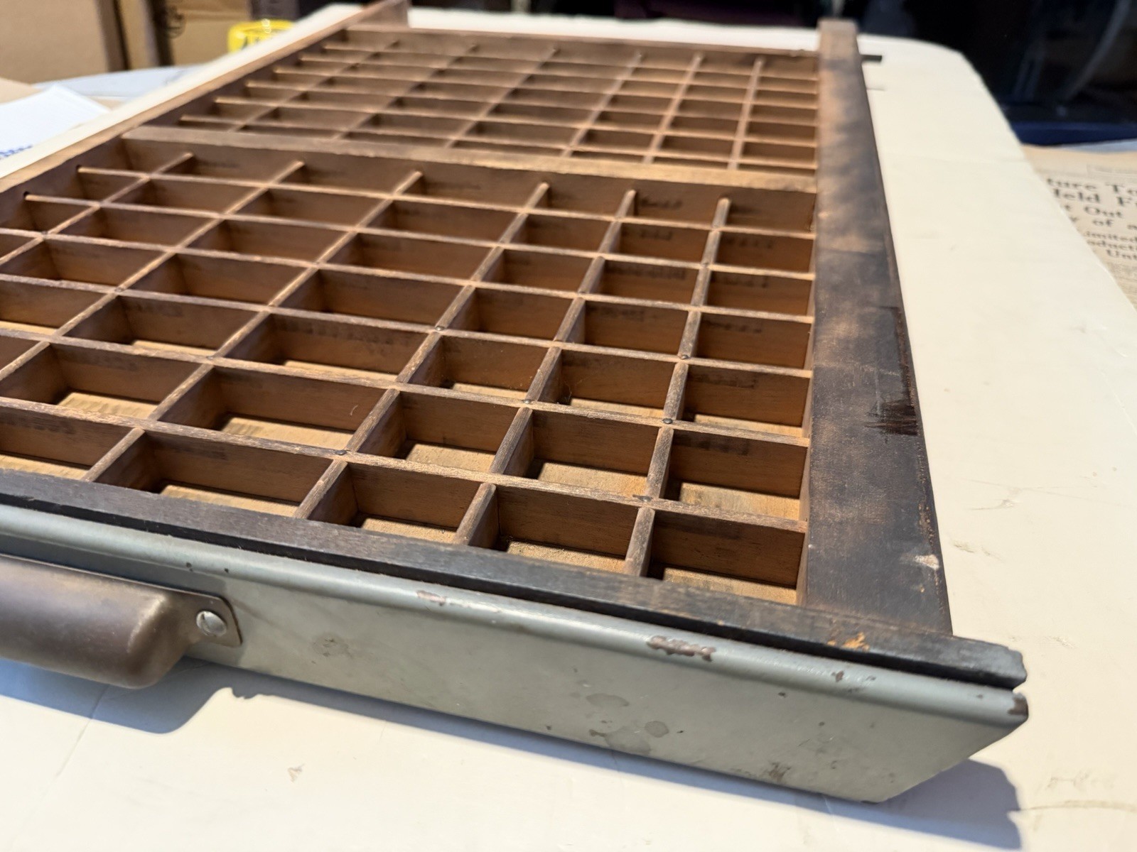 Ludlow Vintage Letterpress Printer Drawer Tray 27 X 16”-98 Spaces