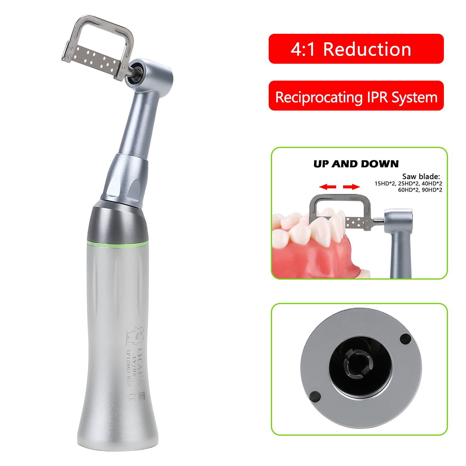CICADA Dental 4:1 Contra Angle IPR Handpiece + Interproximal Strips Kit dk