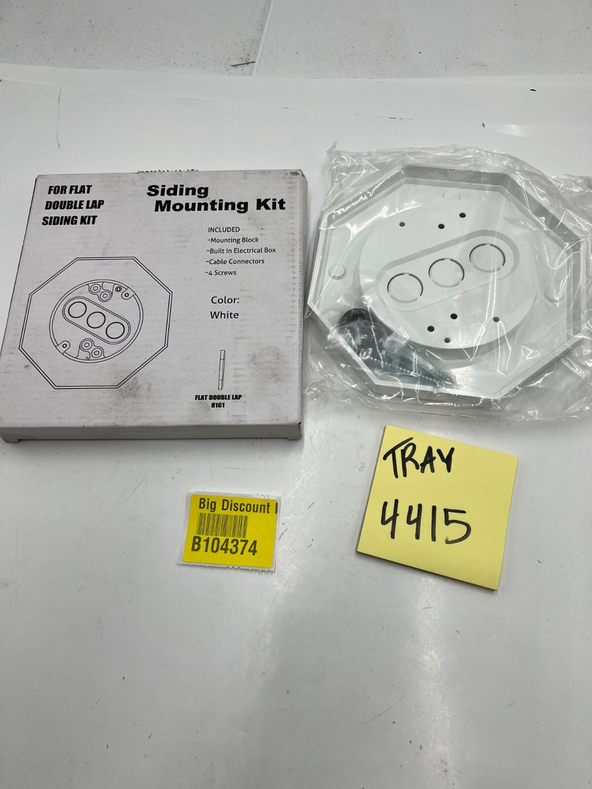 Siding Mounting Hardware 8161 White Wall Plate For Flat Surface Flat Double Lap