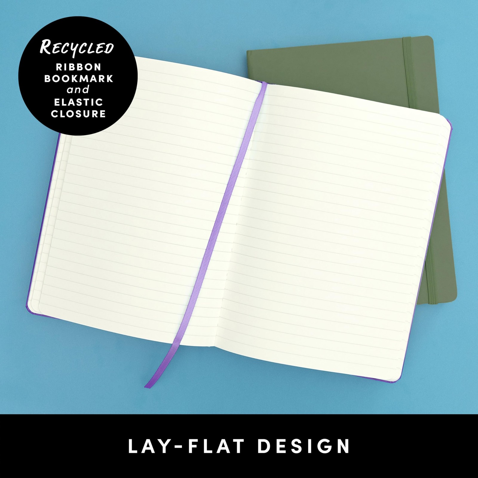 PAPERAGE Recycled Lined Journal Notebook, (Lilac), 160 Pages, Lined, Lilac