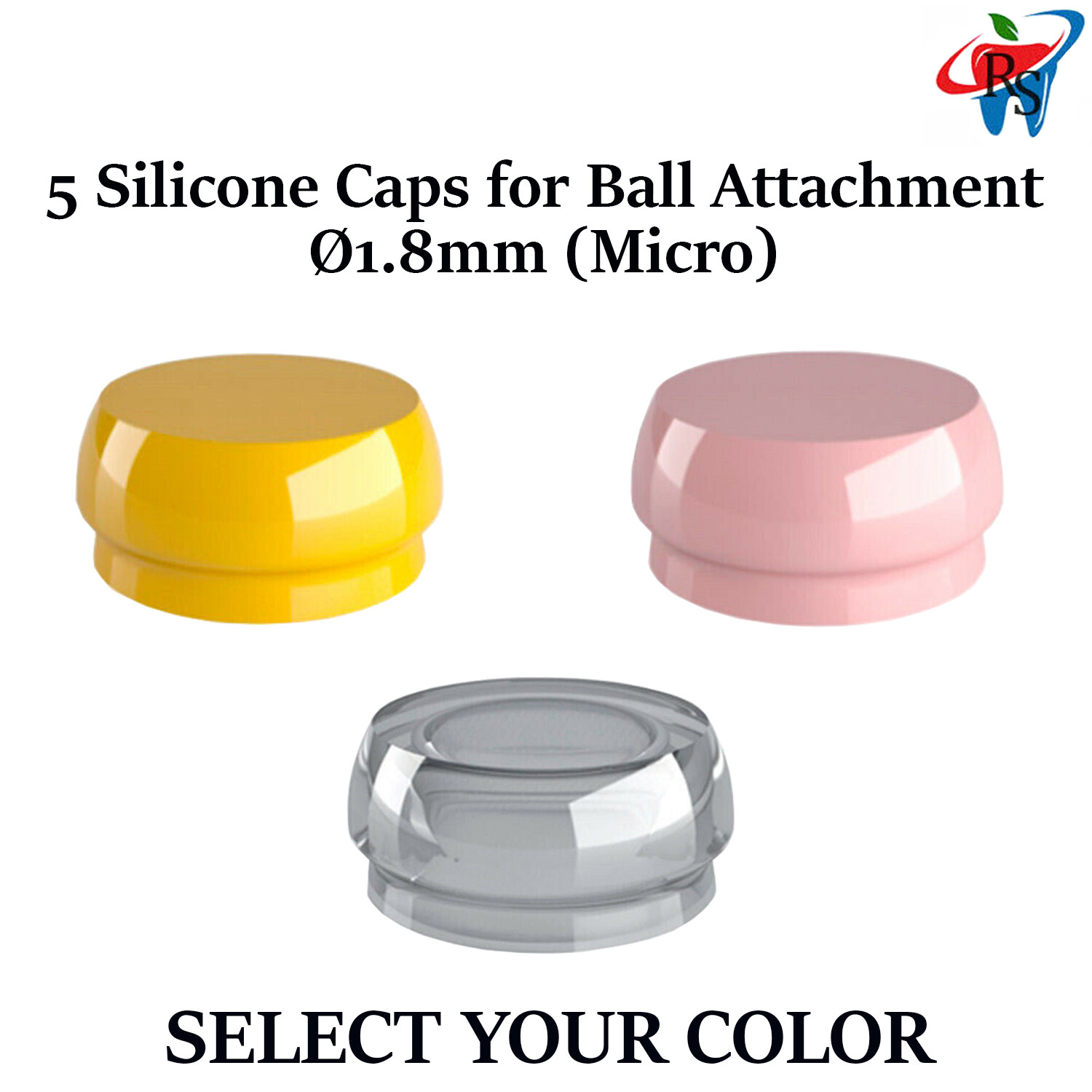 5x Dental Ball Attachment Silicone Caps Home Use First Aid Emergency Ø1.8mm