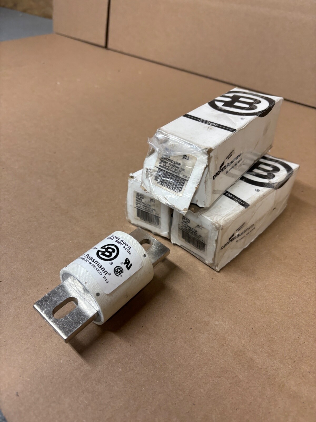 New Old Stock Bussmann FWH-500A Semiconductor Fuses LOT OF 3