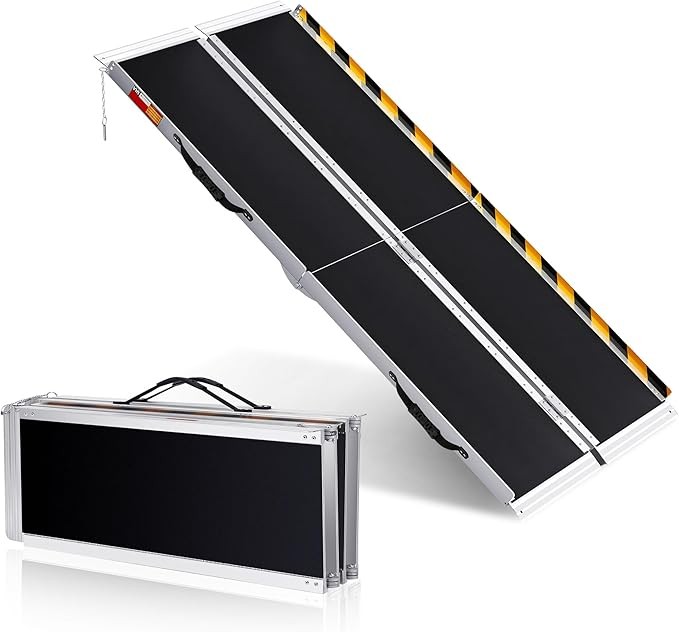 Garvee 6FT Aluminum Threshold Ramp Non-Skid Foldable for Wheelchair Curb Scooter