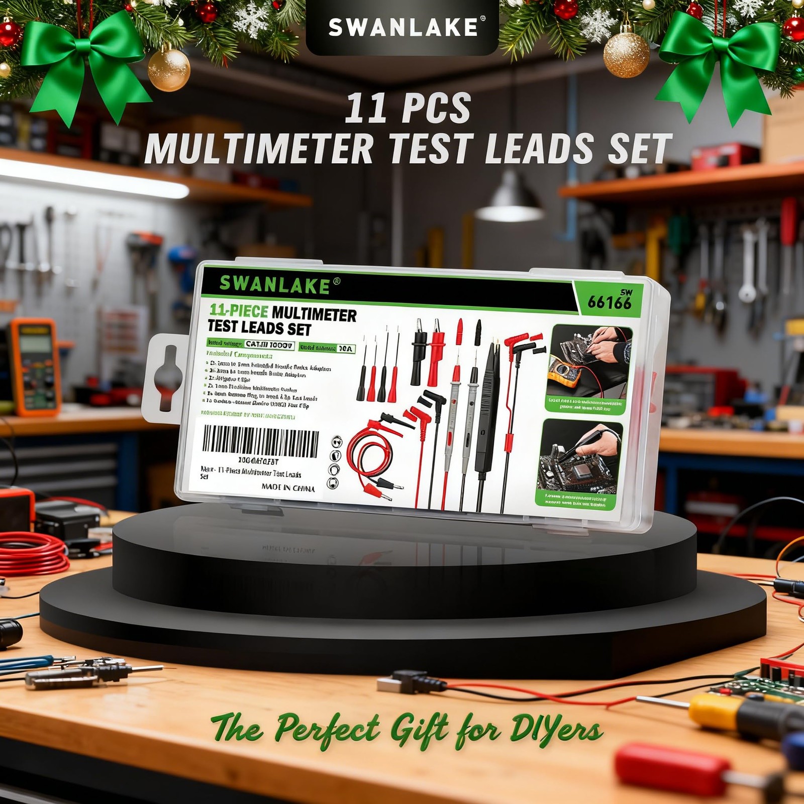 SWANLAKE 11-Piece Multimeter Test Leads Set, CAT III 1000V 20A 11PCS