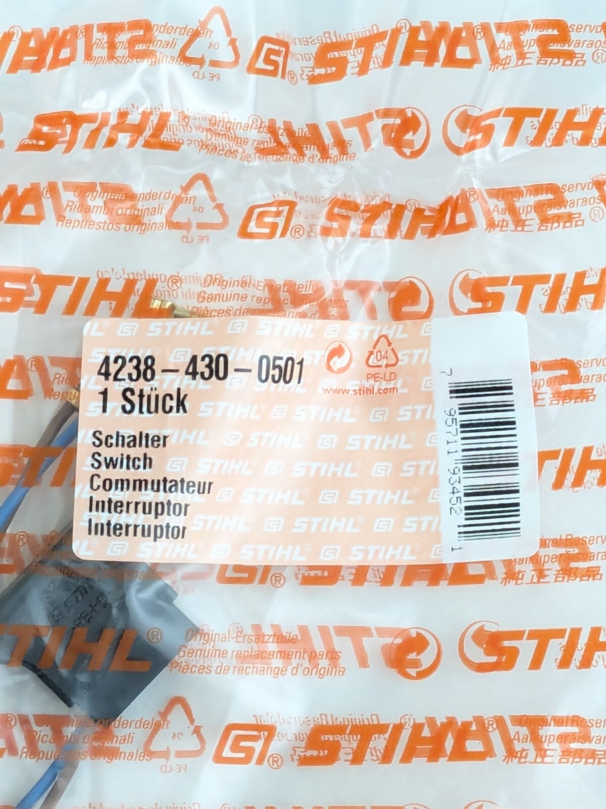 OEM TS420 Stop Switch Stihl concrete cut-off saw – 4238 430 0501 | TS410 | TS440