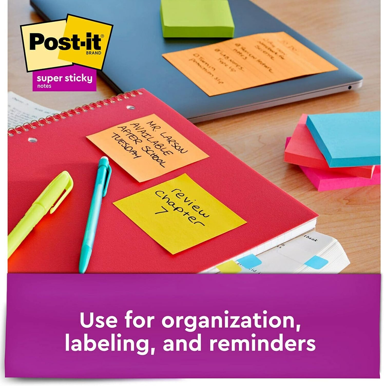 Post-it Super Sticky Notes, 3 in X 3 In, 6 Pads, 2x the Sticking Powe