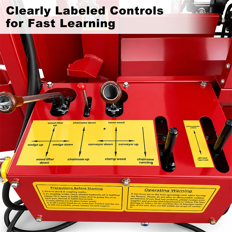 27T Hydraulic Firewood Processor w/ 739cc RATO Engine Log Lifter & 118″ Conveyor