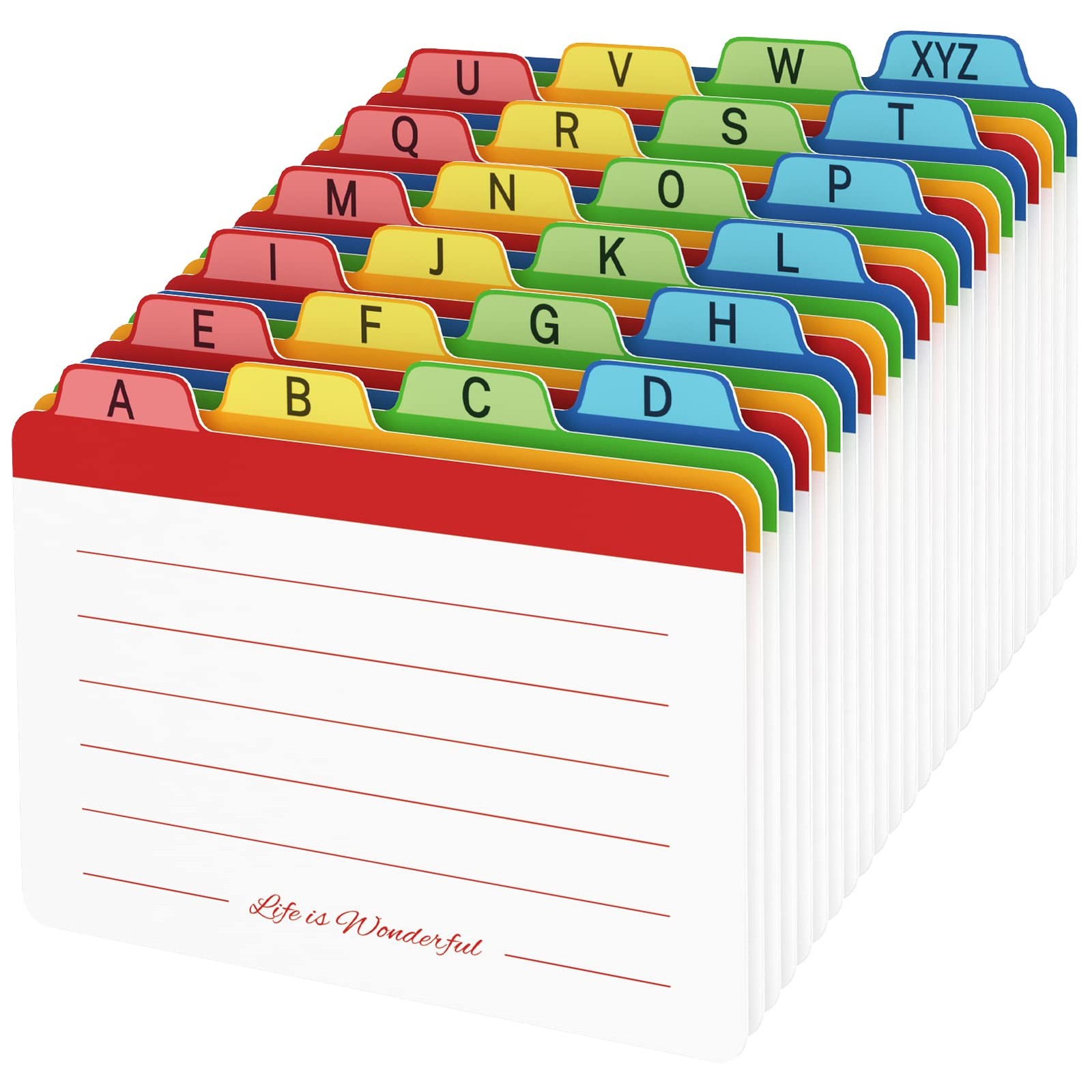 4 x 6 inches Index Card Dividers, Alphabetical 4»x6»-24pack, Normal Pattern