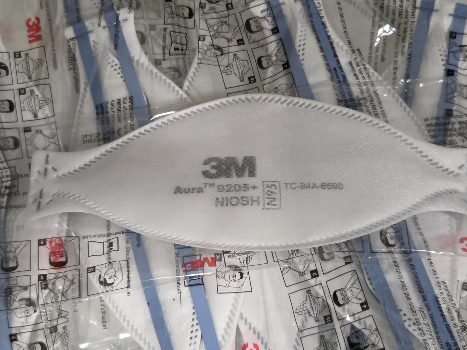 8 x 3M Aura 9205+ N95 NIOSH Approved Particulate Respirator Face Mask exp 3/2027